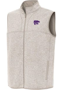 Antigua K-State Wildcats Mens Oatmeal Fortune Sleeveless Jacket