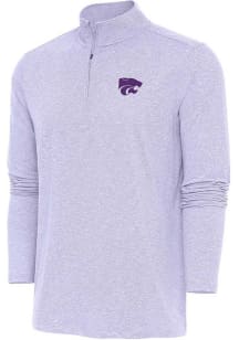 Antigua K-State Wildcats Mens Lavender Hunk Long Sleeve Qtr Zip Pullover