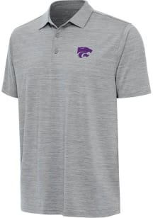 Antigua K-State Wildcats Mens Grey Layout Short Sleeve Polo