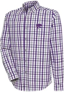 Antigua K-State Wildcats Mens Purple Tending Long Sleeve Dress Shirt