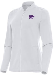 Antigua K-State Wildcats Womens White Continual Light Weight Jacket