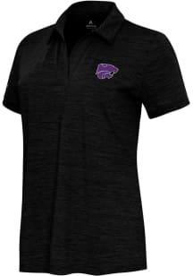 Antigua K-State Wildcats Womens Black Layout Short Sleeve Polo Shirt