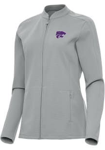 Antigua K-State Wildcats Womens Grey Regard Light Weight Jacket