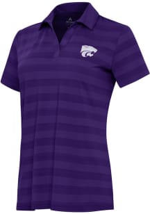 Antigua K-State Wildcats Womens Purple Tunnel Short Sleeve Polo Shirt