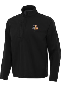 Antigua Loyola Ramblers Mens Black Brisk Long Sleeve Qtr Zip Pullover