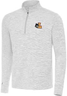 Antigua Loyola Ramblers Mens Grey Cause Long Sleeve Qtr Zip Pullover