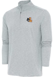 Antigua Loyola Ramblers Mens Grey Hunk Long Sleeve Qtr Zip Pullover