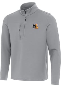 Antigua Loyola Ramblers Mens Grey Insider Long Sleeve Qtr Zip Pullover