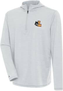 Antigua Loyola Ramblers Mens Grey Tidy Long Sleeve Qtr Zip Pullover
