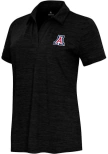 Antigua Arizona Wildcats Womens Black Layout Short Sleeve Polo Shirt