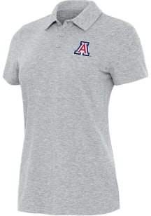 Antigua Arizona Wildcats Womens Grey Matter Short Sleeve Polo Shirt
