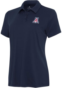 Antigua Arizona Wildcats Womens Navy Blue Reprocess Recycled Short Sleeve Polo Shirt