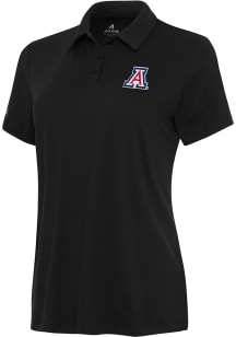 Antigua Arizona Wildcats Womens Black Reprocess Recycled Short Sleeve Polo Shirt