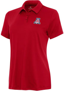 Antigua Arizona Wildcats Womens Red Reprocess Recycled Short Sleeve Polo Shirt