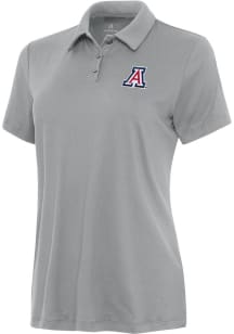 Antigua Arizona Wildcats Womens Grey Reprocess Recycled Short Sleeve Polo Shirt
