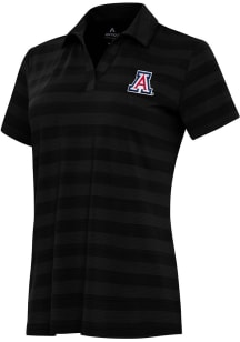 Antigua Arizona Wildcats Womens Black Tunnel Short Sleeve Polo Shirt