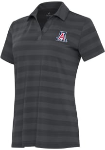 Antigua Arizona Wildcats Womens Grey Tunnel Short Sleeve Polo Shirt