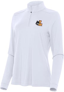 Antigua Loyola Ramblers Womens White Intent Qtr Zip
