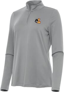 Antigua Loyola Ramblers Womens Grey Reprocess Recycled Qtr Zip