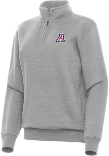 Antigua Arizona Wildcats Womens Grey Victory Qtr Zip