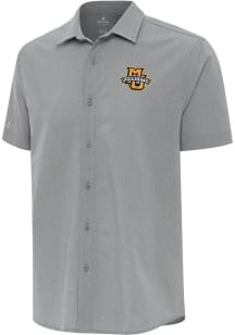 Antigua Marquette Golden Eagles Mens Grey Activate Short Sleeve Dress Shirt