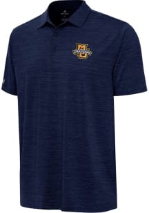 Antigua Marquette Golden Eagles Mens Navy Blue Layout Short Sleeve Polo