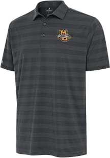 Antigua Marquette Golden Eagles Mens Grey Tunnel Short Sleeve Polo