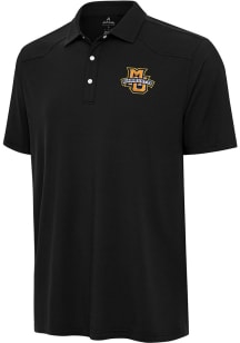 Antigua Marquette Golden Eagles Mens Black Western Short Sleeve Polo