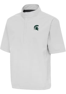 Antigua Michigan State Spartans Mens Grey Brisk Short Sleeve Jacket