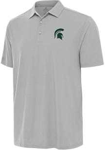 Antigua Michigan State Spartans Mens Grey Era Short Sleeve Polo
