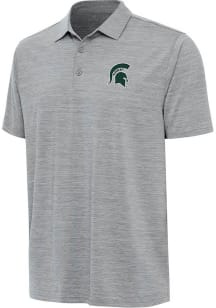 Antigua Michigan State Spartans Mens Grey Layout Short Sleeve Polo