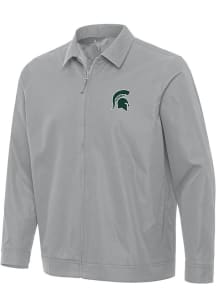 Antigua Michigan State Spartans Mens Grey Pivot Light Weight Jacket