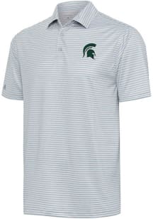Antigua Michigan State Spartans Mens Grey Skills Short Sleeve Polo