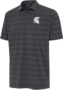 Antigua Michigan State Spartans Mens Grey Tunnel Short Sleeve Polo