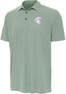 Antigua Michigan State Spartans Mens Green Twine Short Sleeve Polo