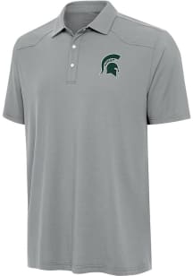 Antigua Michigan State Spartans Mens Grey Western Short Sleeve Polo