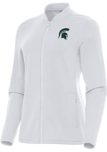 Antigua Michigan State Spartans Womens White Continual Light Weight Jacket
