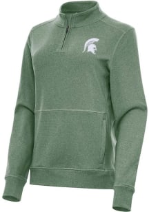 Antigua Michigan State Spartans Womens Green Crush Qtr Zip