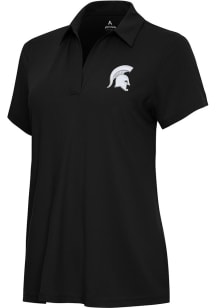 Antigua Michigan State Spartans Womens Black Era Short Sleeve Polo Shirt