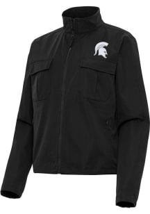 Antigua Michigan State Spartans Womens Black Even Par Light Weight Jacket