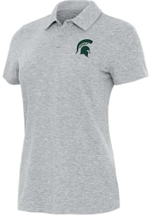 Antigua Michigan State Spartans Womens Grey Matter Short Sleeve Polo Shirt
