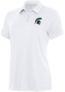 Antigua Michigan State Spartans Womens White Reprocess Recycled Short Sleeve Polo Shirt