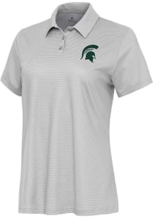 Antigua Michigan State Spartans Womens White Rings Short Sleeve Polo Shirt