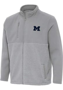 Antigua Michigan Wolverines Mens Grey Daily Fused Medium Weight Jacket