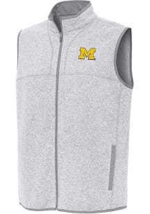 Antigua Michigan Wolverines Mens Grey Fortune Sleeveless Jacket