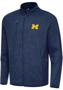 Antigua Michigan Wolverines Mens Navy Blue Hold Up Light Weight Jacket