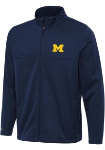 Antigua Michigan Wolverines Mens Navy Blue Links 2 Light Weight Jacket