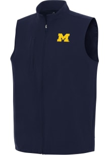 Antigua Michigan Wolverines Mens Navy Blue Regard Sleeveless Jacket