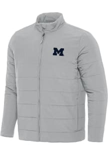 Antigua Michigan Wolverines Mens Grey Swelter Filled Jacket