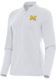 Antigua Michigan Wolverines Womens White Continual Light Weight Jacket